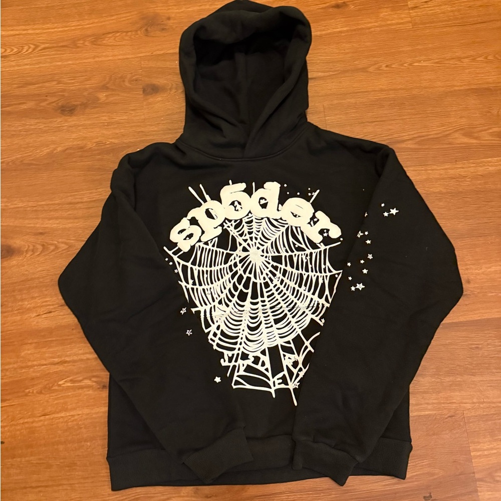 Black Sp5der OG Black Hoodie